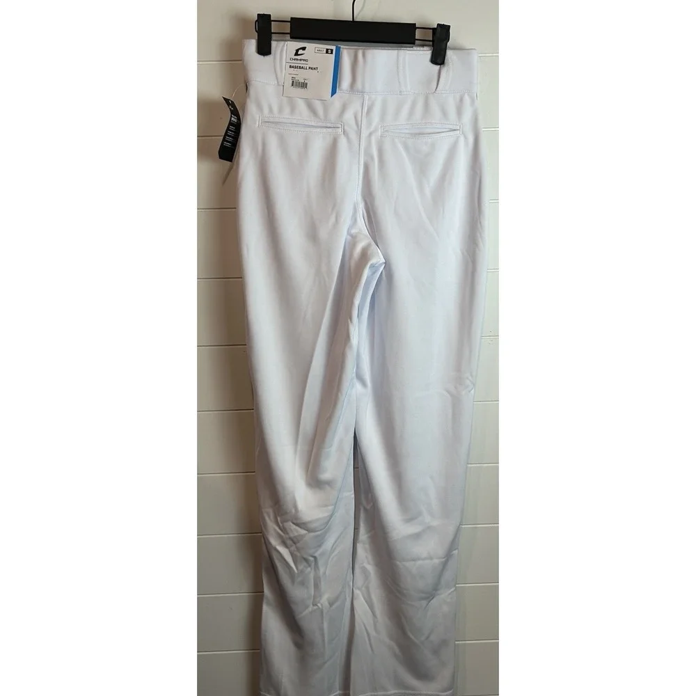 Men's Champro‎ Triple Crown Baseball Pant White w/Navy Stripe Sz Small